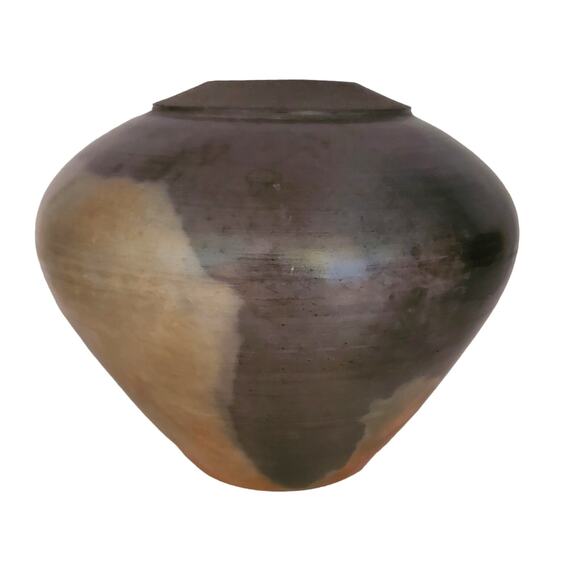 Studio Art Pottery Vase Earth Tone Squat Gourd Shape Pot 1989 Signed Bill Kimby - Picture 9 of 9